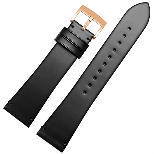 JDIME Echtes Leder -Uhrband für AR60003 60004 60005 60002 11011 Armband 22 mm Edelstahlschnallen Schnalle Männerbänder(Black rose gold) von JDIME