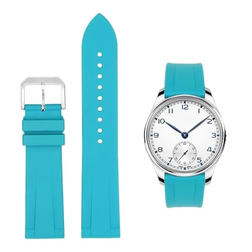 JDIME FKM-Fluorkautschuk-Uhrenarmband für IWC PILOT Portugal PORTOFINO Band für Le Petit Prince Armband Schnellverschlussarmband 20 mm 22 mm(Light blue,22mm) von JDIME