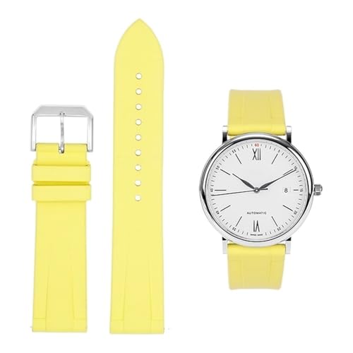 JDIME FKM-Fluorkautschuk-Uhrenarmband für IWC PILOT Portugal PORTOFINO Band für Le Petit Prince Armband Schnellverschlussarmband 20 mm 22 mm(Yellow,20mm) von JDIME