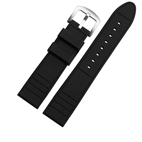 JDIME Längerer Riemen 20mm 22 mm Silikon Sportwachenband Tauch wasserdichtes Gummi Männchen verlängert Ersatzwächter Uhr Accessorie Accessorie(No line pin clasp,18mm) von JDIME