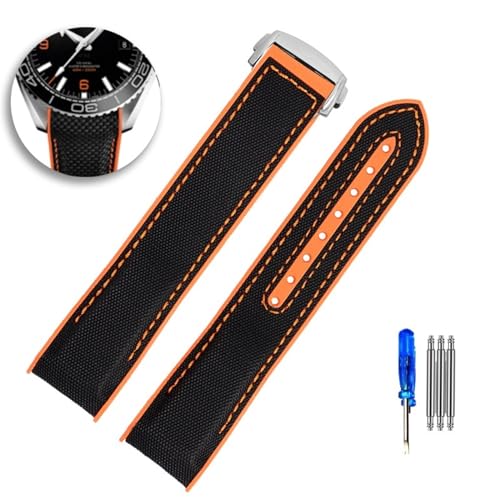 JDIME Nylon-Uhrenarmband für Omega Seahorse 215.32 OCEAN Universe Super 600 America Cup Limited Edition Canvas wasserdichtes Armband 22 mm 20 mm(G,22mm) von JDIME