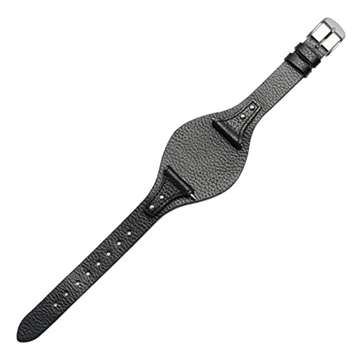 JDIME Schnellveröffentlichung echtes Lederwächter für Fossilien ES4114 ES4113 ES3625 ES3616 weibliches Uhrengurt 18mm Fashion Armband(Black-silver) von JDIME
