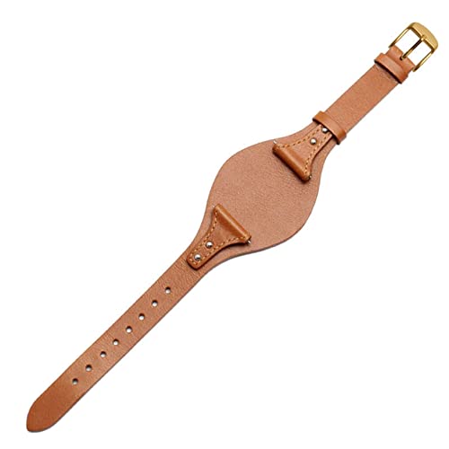 JDIME Schnellveröffentlichung echtes Lederwächter für Fossilien ES4114 ES4113 ES3625 ES3616 weibliches Uhrengurt 18mm Fashion Armband(Light brown-gold) von JDIME