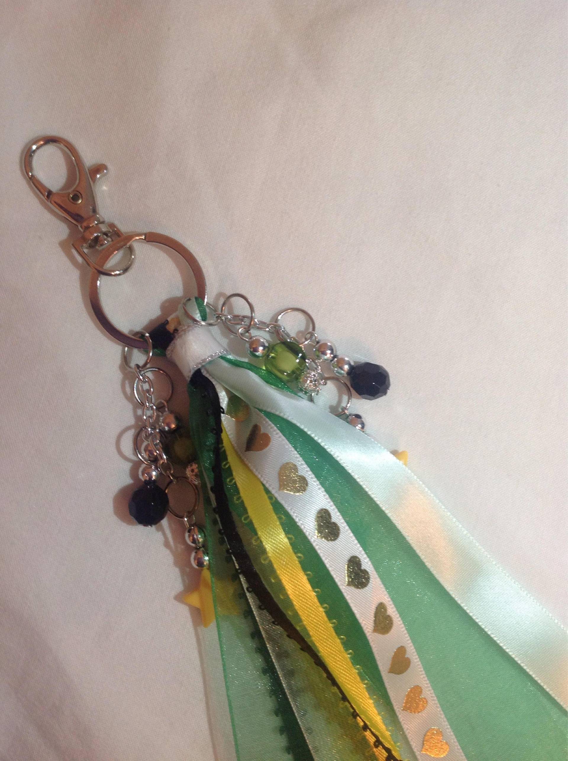 Mehrfarbiger Handtaschen Zipper Charm - Grün, Schwarz Und Gelb Mehrfarbiger Handtaschen Zipper Charm - Grün, Schwarz Und Gelb von JDKCraftStudio