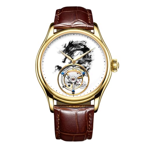 JDLERMY Echte Tourbillon Mechanische Handaufzug Vintage Uhr Herren Skelett Zifferblatt Armbanduhr Saphir doppelseitig hohl Uhr Mann Chinesische Tinte Waschung Malerei Loong Muster bedeutet reich JDLERMY Echte Tourbillon Mechanische Handaufzug Vintage Uhr Herren Skelett Zifferblatt Armbanduhr Saphir doppelseitig hohl Uhr Mann Chinesische Tinte Waschung Malerei Loong Muster bedeutet reich von JDLERMY
