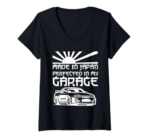 Damen JDM Japan Motorsport Tuning Auto Legende 90s T-Shirt mit V-Ausschnitt Damen JDM Japan Motorsport Tuning Auto Legende 90s T-Shirt mit V-Ausschnitt von JDM Japan Motorsport Tuning Auto Design