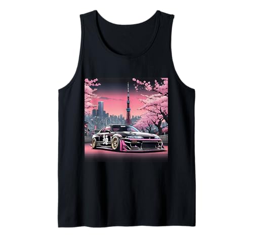 Herren JDM Legend Silvia Drift Rennwagen Tokyo Skyline bei Nacht als Geschenk Tank Top von JDM Japanese Automotive Tuning Car Art
