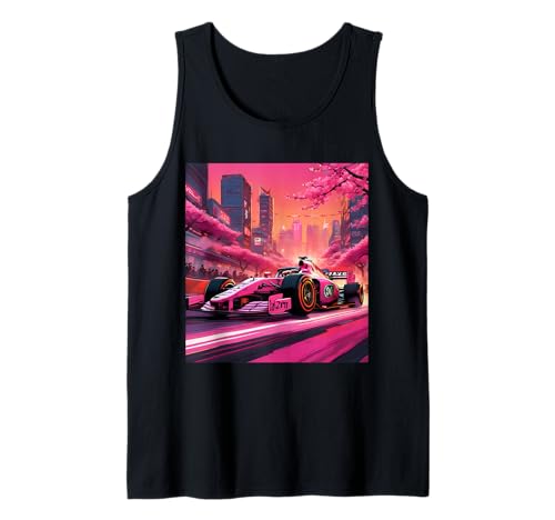 Herren Race Sport Car Japan Tokyo Sakura Blossom Tokyo Skyline Geschenk Tank Top von JDM Japanese Automotive Tuning Car Art