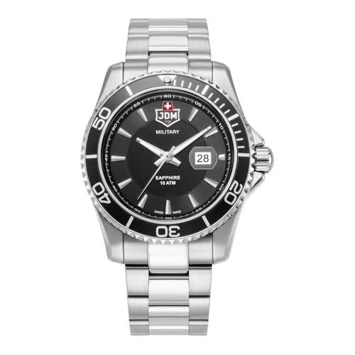 JDM Millitary Herren Analog Uhr mit Edelstahl Armband JDM-WG022-03 von JDM Millitary