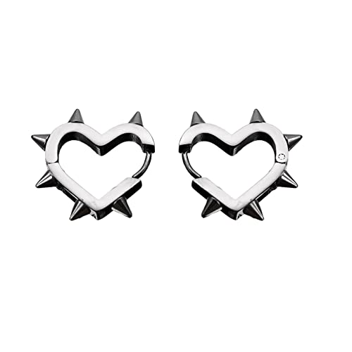 Huggie Creolen, zierliche, einfache Herzform, Nieten, Taper-Ohrringe, Hip-Hop-Ohrstecker, Schmuck, kleine Herz-Creolen für Mädchen und Frauen, 10mm in diameter, Wie beschrieben, Wie beschrieben Huggie Creolen, zierliche, einfache Herzform, Nieten, Taper-Ohrringe, Hip-Hop-Ohrstecker, Schmuck, kleine Herz-Creolen für Mädchen und Frauen, 10mm in diameter, Wie beschrieben, Wie beschrieben von JDNH