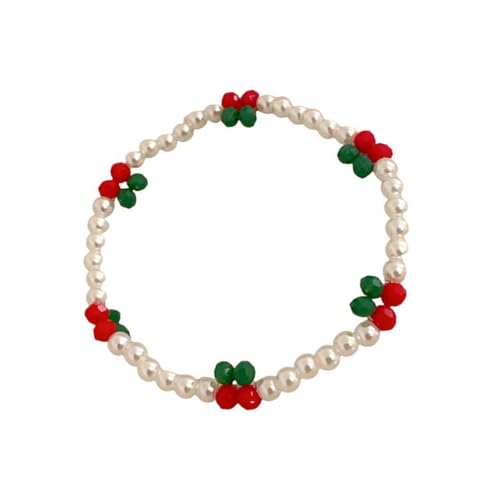 JDNH Einfache pastorale Stile, elastische, bunte Kunstperlen und funkelnde Kristalle, Handketten-Accessoire für Damen, eleganter Party-Schmuck, Einheitsgröße, Wie beschrieben von JDNH
