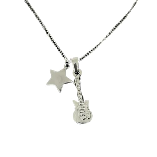 JDNH Einzigartige Legierung Gitarre Stern Halskette Verstellbare Schlüsselbeinkette Punk Halskette Musik Thema Schlüsselbein Kette Ornament Verstellbare Halskette von JDNH