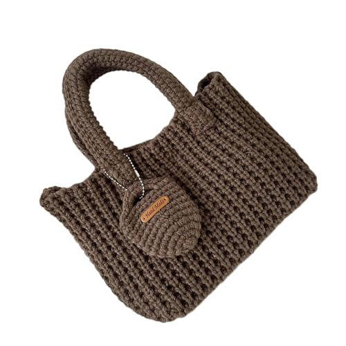 JDNH Einzigartiges Design, gehäkelte Handtasche, leichte und stilvolle Tasche mit Tragegriff oben, weiche Handtaschen für den täglichen Gebrauch von Handwerksliebhabern, stilvolles Damen-Accessoire von JDNH