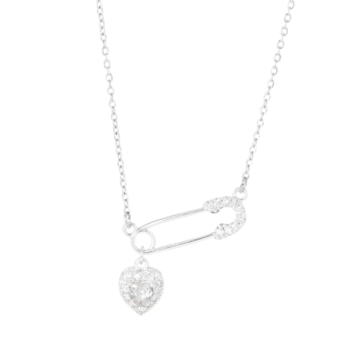 JDNH Elegante Herz-Halskette mit Anstecknadel, angenehm zu tragen, robustes Kupfer, für trendige Frauen, für den täglichen Gebrauch und als Geschenk für Modeschmuck, Einheitsgröße, Wie beschrieben JDNH Elegante Herz-Halskette mit Anstecknadel, angenehm zu tragen, robustes Kupfer, für trendige Frauen, für den täglichen Gebrauch und als Geschenk für Modeschmuck, Einheitsgröße, Wie beschrieben von JDNH
