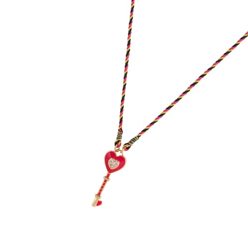 JDNH Fröhliche Halskette mit vierblättrigem Tropfenanhänger mit lebendigen Tropfen-Details, verstellbare Kordelkette, Schmuck für sie, trendige Dopamin-Farbe, modische Halskette, Einheitsgröße, Wie von JDNH