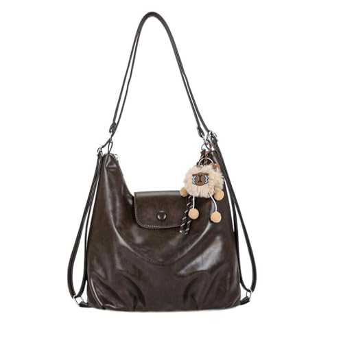 JDNH Funktioneller Damen-Rucksack, weiche Schultertasche, verstellbarer Riemen, moderne PU-Crossbody-Tasche für verschiedene Anlässe, ergonomische Rucksäcke für Frauen, Kaffeebraun, One Size JDNH Funktioneller Damen-Rucksack, weiche Schultertasche, verstellbarer Riemen, moderne PU-Crossbody-Tasche für verschiedene Anlässe, ergonomische Rucksäcke für Frauen, Kaffeebraun, One Size von JDNH