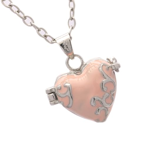 JDNH Halskette mit Herz-Anhänger aus Messing mit Harz-Finish und Geheimfach, Statement-Schmuck, elegante Alltagskette, elegante Halskette für den täglichen Gebrauch, Einheitsgröße, Wie beschrieben von JDNH