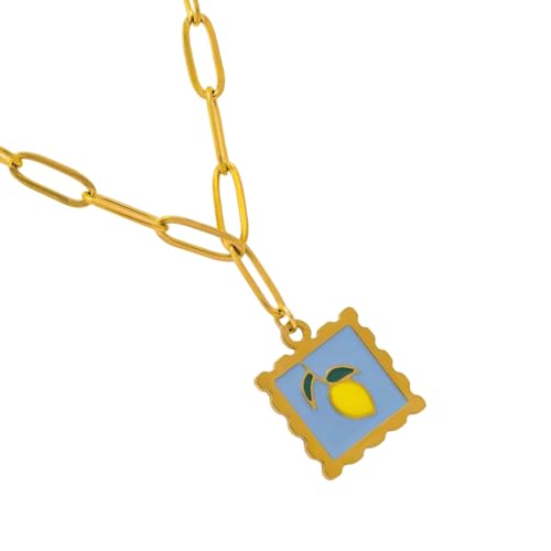 JDNH Halskette mit verspieltem Erdbeermuster, Edelstahl, leicht, Party-Accessoire, Schmuck, bequeme Passform, für den ganzen Tag, trendiger Schmuck, Geschenke für Frauen, Einheitsgröße, Wie von JDNH