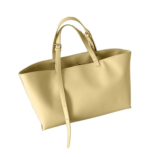JDNH Koreanisches Design Handtasche für Damen mit verschiedenen Tragemöglichkeiten und geräumigem Platz PU-Leder Umhängetasche für Arbeit oder Freizeit große Kapazität, gelb, One Size von JDNH