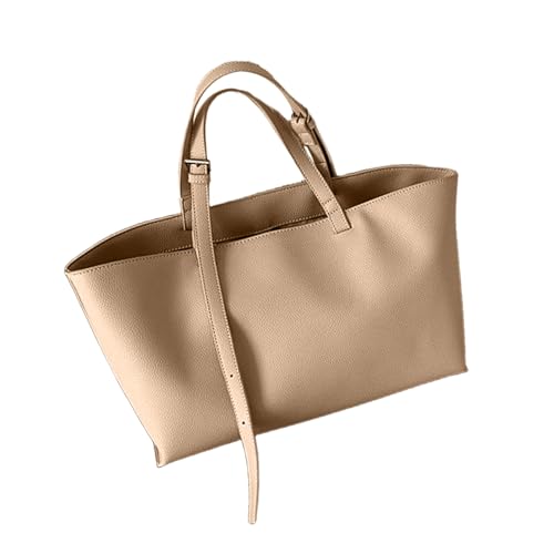 JDNH Koreanisches Design Handtasche für Damen mit verschiedenen Tragemöglichkeiten und geräumigem Platz PU-Leder Umhängetasche für Arbeit oder Freizeit große Kapazität, khaki, One Size von JDNH