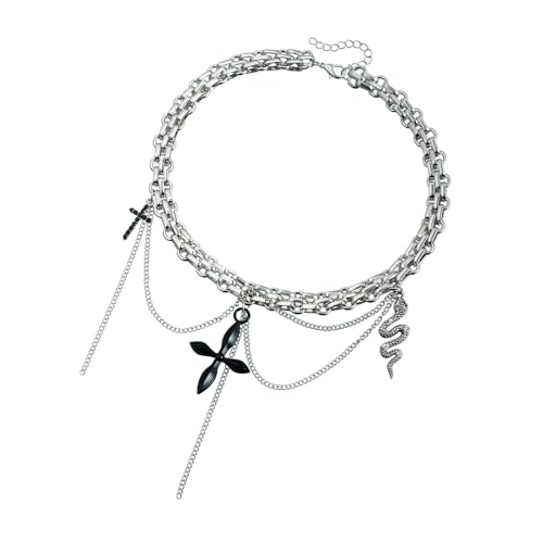 JDNH Moderne Schlangen-Halskette, religiöser Anhänger mit Legierungsstruktur, ideal zur Verschönerung jedes Outfits von JDNH