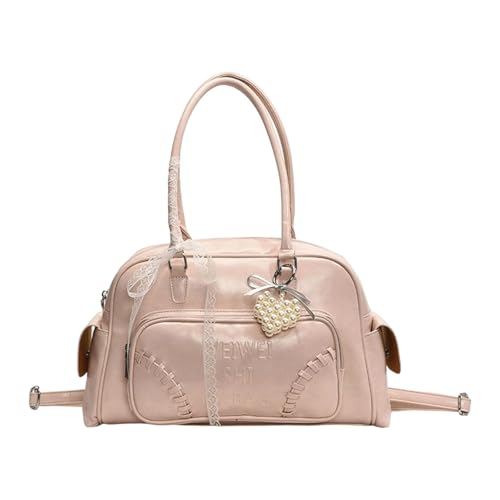 JDNH Modische PU-Leder-Handtasche mit geräumigem Innenfutter, PU-Leder-Schultertaschen, Spitzen-Schultertasche für verschiedene Anlässe, a, One Size von JDNH