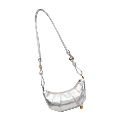 JDNH Modische Umhängetasche für Damen, stilvolle Umhängetasche, einfache Knödel, PU-Leder, Kuriertasche für den täglichen Gebrauch, modisch, Schultern, Pendeln, einfach, silber, One Size JDNH Modische Umhängetasche für Damen, stilvolle Umhängetasche, einfache Knödel, PU-Leder, Kuriertasche für den täglichen Gebrauch, modisch, Schultern, Pendeln, einfach, silber, One Size von JDNH