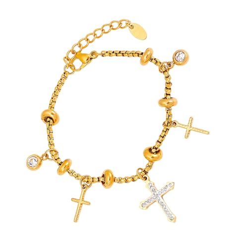 JDNH Stilvolles, verstellbares Armband aus Edelstahl, Motiv: Sonne, Mond, Diamanten, Schmuck, Geschenk, Sonne, Mond, inspiriert, modisch, Gold, Wie beschrieben, Wie beschrieben von JDNH