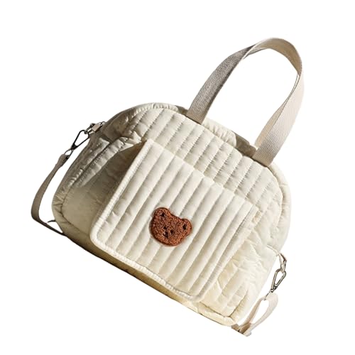 JDNH Tragbare kleine Wickeltasche mit lustigem Bären-Design und mehreren Fächern, reisefreundlich für einfache Organisation, Familien-Baby-Pflege, a von JDNH