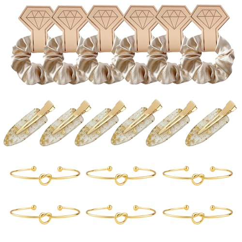18 Stück Haargummis für Brautjungfernantrag, Haarclips, Brautjungfernarmband, elastische Haargummis, Einladungskarten, Brautparty, Brautparty, Hochzeitsgeschenke, Haarschmuck für Frauen und Mädchen 18 Stück Haargummis für Brautjungfernantrag, Haarclips, Brautjungfernarmband, elastische Haargummis, Einladungskarten, Brautparty, Brautparty, Hochzeitsgeschenke, Haarschmuck für Frauen und Mädchen von JDRGJTH