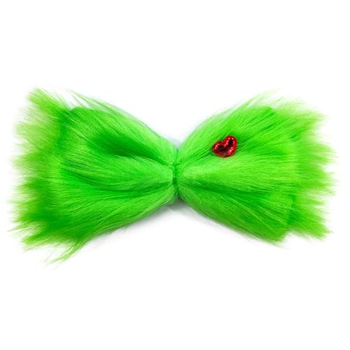 Große grüne pelzige Haarschleife, Weihnachtshaarschleifen Plüsch Grün Haarschleife Clip Weihnachten Damen Haarspangen Weihnachten Haarspange Baumschmuck von JDRGJTH