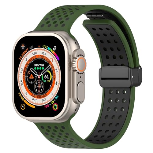 JDXFENG Silikon-Uhrenarmbänder, Schnellverschluss-Ersatz-Uhrenarmband, Sportband, Uhrenarmband-Ersatz, 38 mm/40 mm/41 mm/42 mm/44 mm/45 mm/49 mm for (Apple) Watch 1/2/3/4/5/6/7/SE/ 8/9/Ultra von JDXFENG