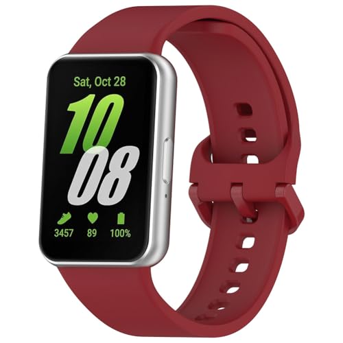 JDXFENG Silikon-Uhrenarmbänder, verstellbares Ersatz-Sportuhrenarmband, Schnellverschluss-Ersatzbänder, Smart-Watch-Armband, Armband for Fit 3 2024 von JDXFENG