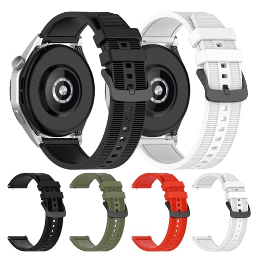 Silikon Uhrenarmbänder verstellbares Ersatz Sportuhrenarmband 22 mm Schnellverschluss Ersatzbänder Smart Watch Armband Armband for Huawei Watch GT4 for Samsung Galaxy Watch 3 von JDXFENG