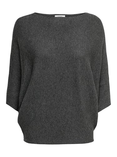 JDY Damen Pullover Feinstrick Sweatshirt Jumper Fledermausärmel Knitted JDYNEW Behave BATSLEEVE Sweater, Farben:Dunkelgrau, Größe:32 von JDY NOOS