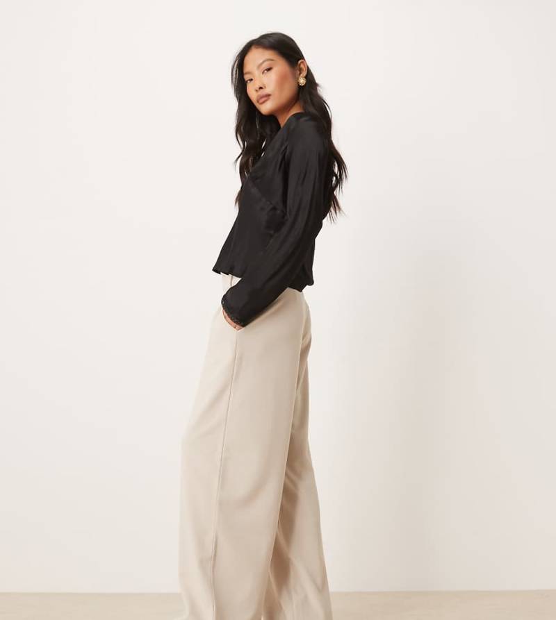 JDY Petite - Elegante Hose in Stein mit weitem Bein-Neutral von JDY Petite