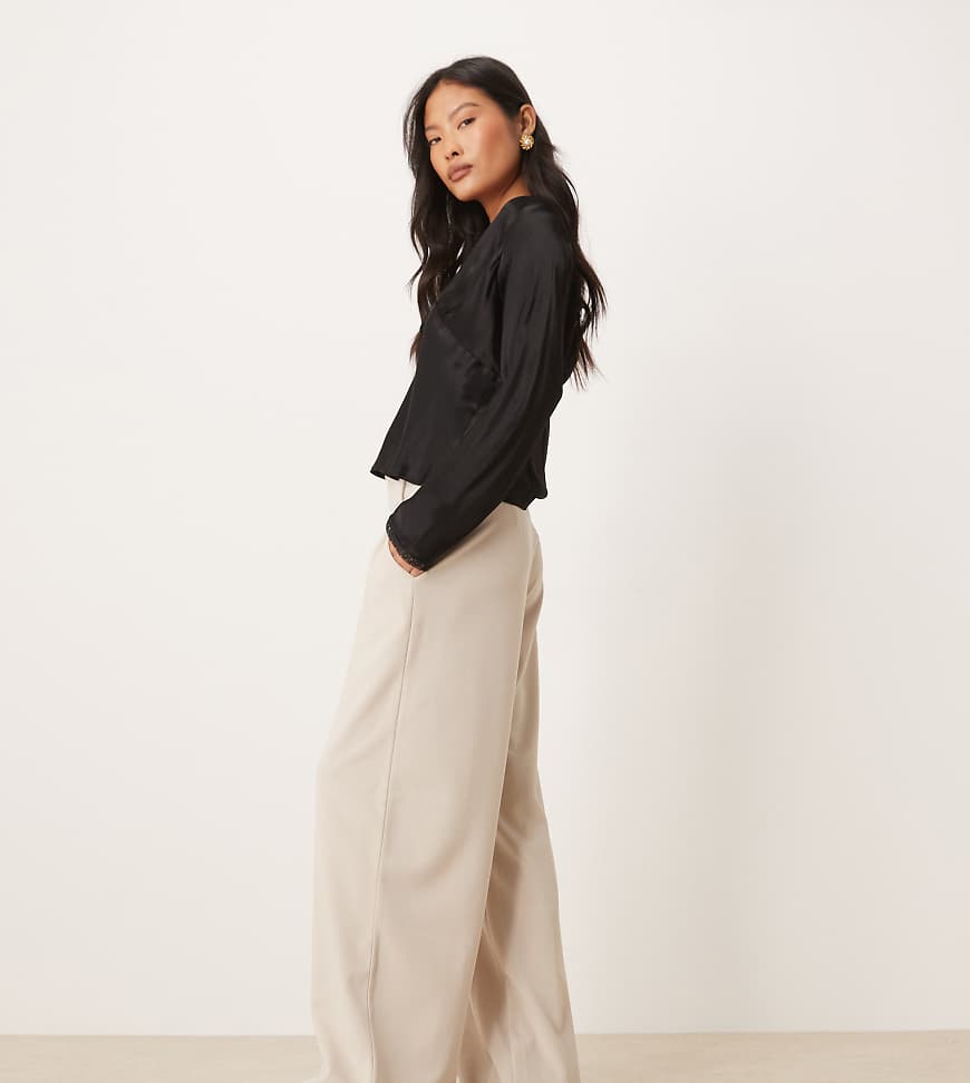 JDY Petite - Elegante Hose in Stein mit weitem Bein-Neutral von JDY Petite