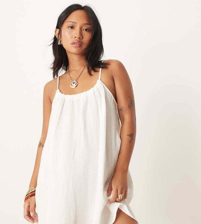 JDY Petite - Minikleid aus Musselin in Weiß von JDY Petite