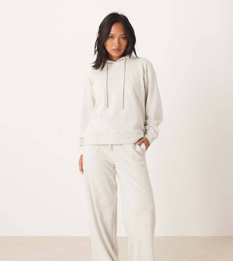 JDY Petite - Sweat-Jogginghose in Hellgrau mit weitem Bein, Kombiteil-Neutral von JDY Petite