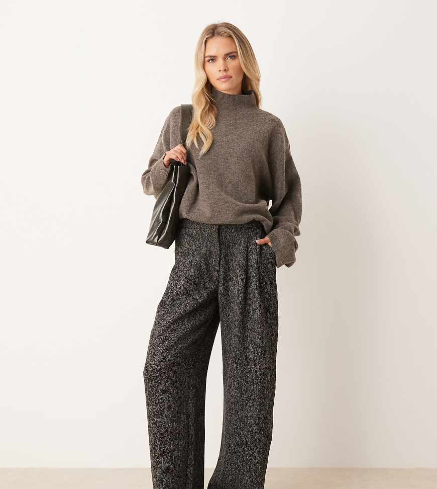 JDY Petite - Weit geschnittene Hose aus Bouclé Schwarz von JDY Petite