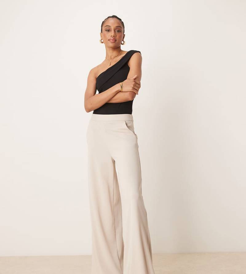 JDY Tall - Hose in Beige mit hohem Bund und weitem Schnitt-Neutral von JDY Tall