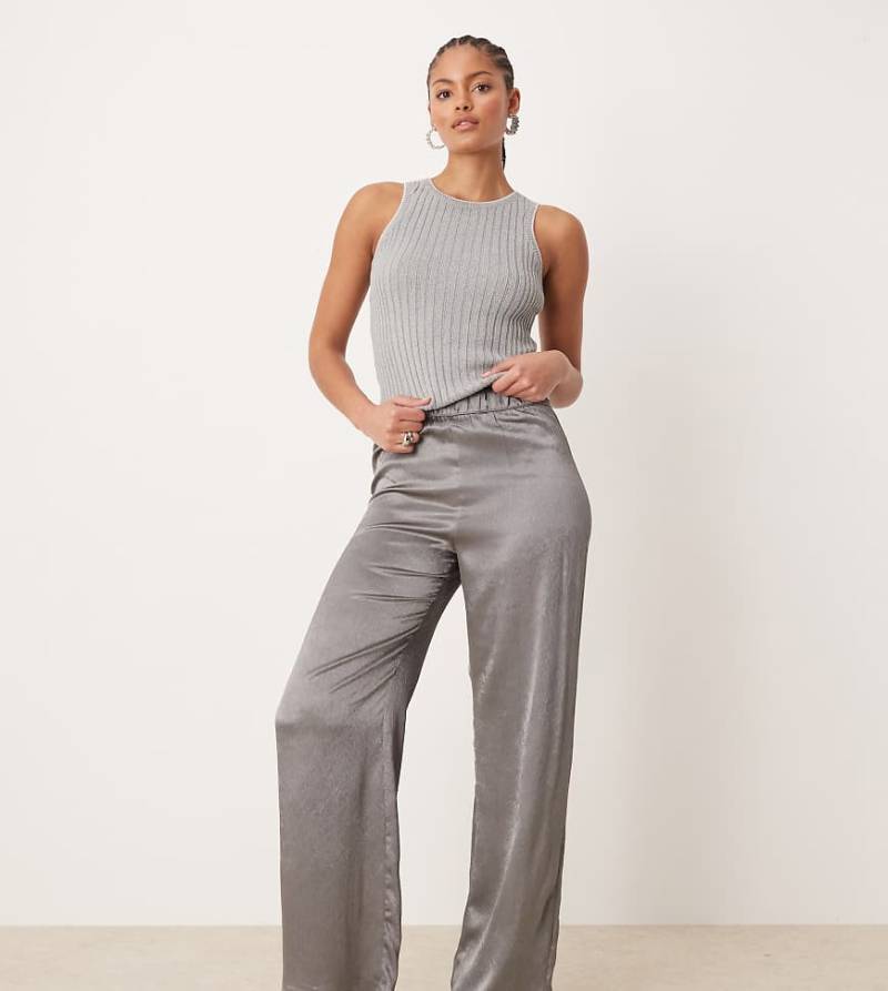 JDY Tall - Hose in Metallic-Grau mit weitem Bein von JDY Tall