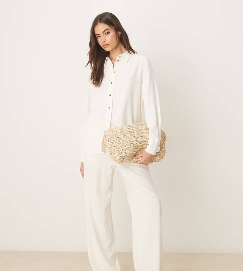 JDY Tall - Locker sitzende Hose aus Leinenmix in Weiß, Kombiteil von JDY Tall