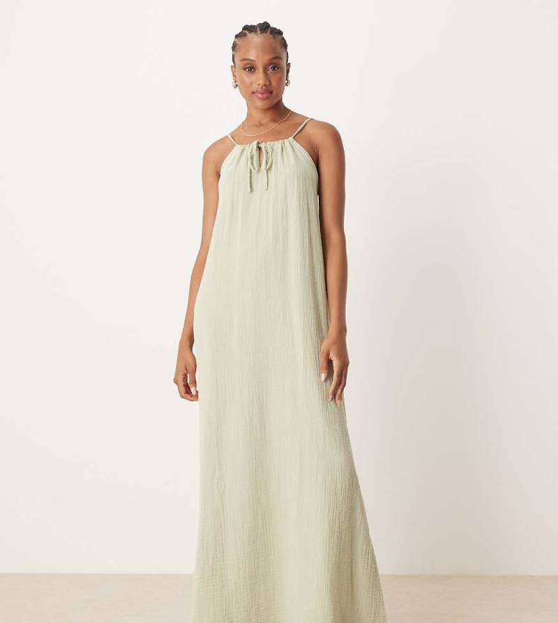 JDY Tall - Maxikleid aus Musselin in Salbeigrün von JDY Tall