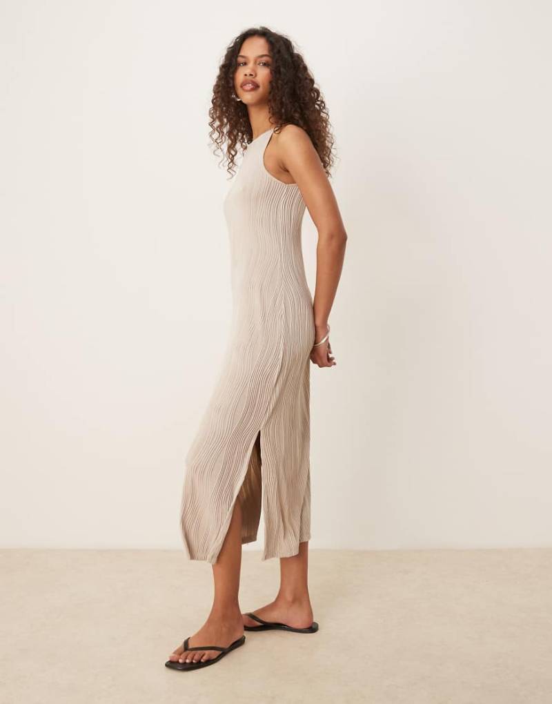 JDY - Ärmelloses, strukturiertes Midaxi-Kleid in Steinbeige-Neutral von JDY