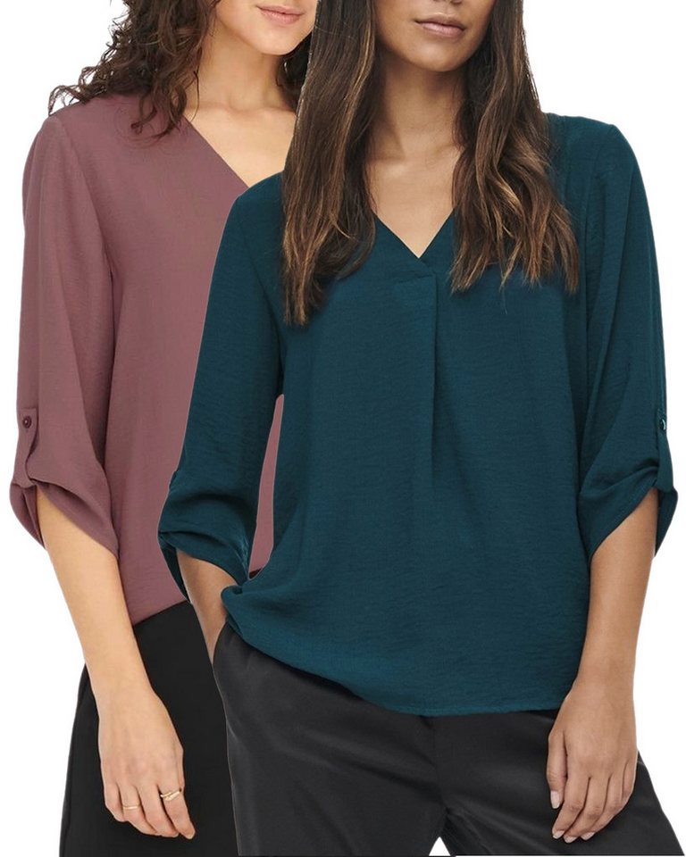 JDY Blusenshirt (2er-Pack) Basic Bluse Top im Doppelpack von JDY