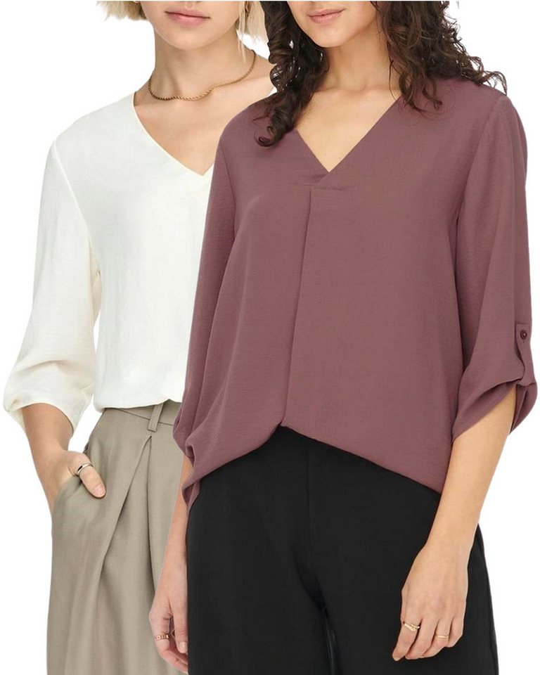 JDY Blusenshirt (2er-Pack) Basic Bluse Top im Doppelpack von JDY