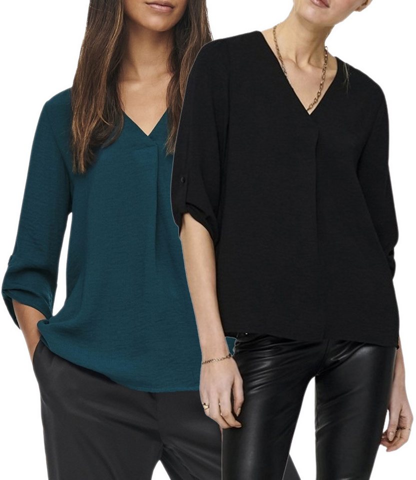 JDY Blusenshirt (2er-Pack) Basic Bluse Top im Doppelpack von JDY