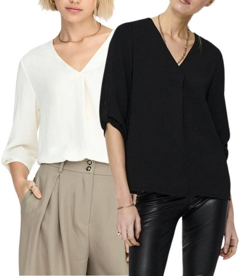 JDY Blusenshirt (2er-Pack) Basic Bluse Top im Doppelpack von JDY