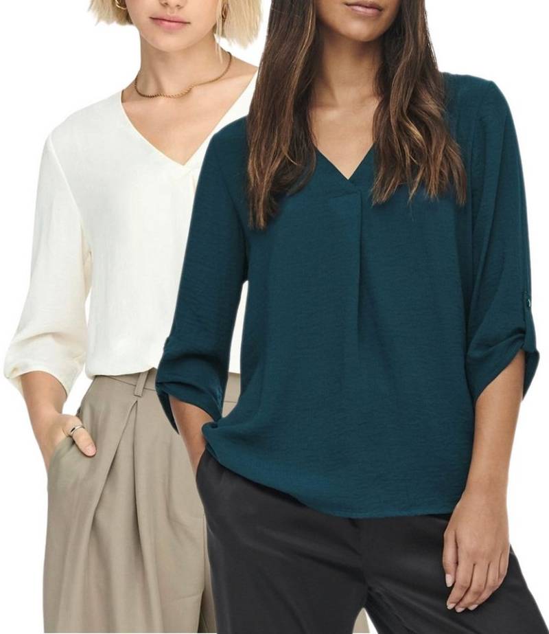 JDY Blusenshirt (2er-Pack) Basic Bluse Top im Doppelpack von JDY